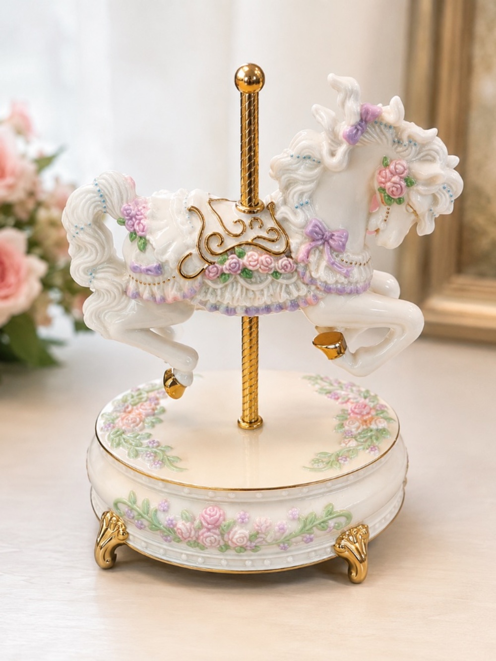 San Francisco Music Box Company Vintage Carousel Horse Music Box
